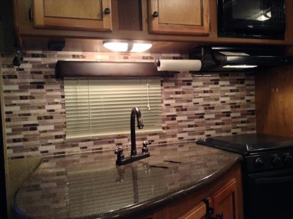 Mosaic backsplash.