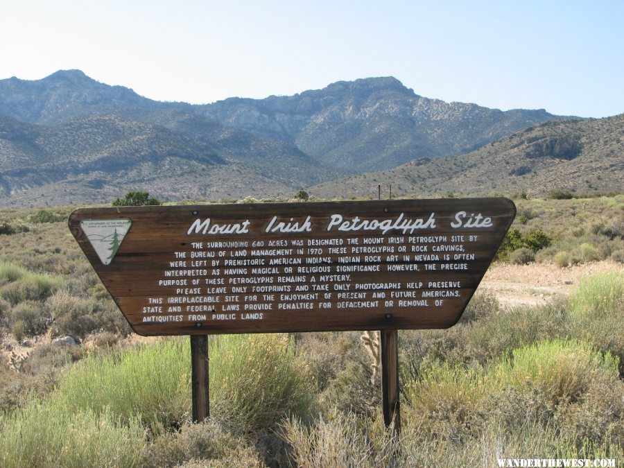 Mt Irish petroglyph sign.