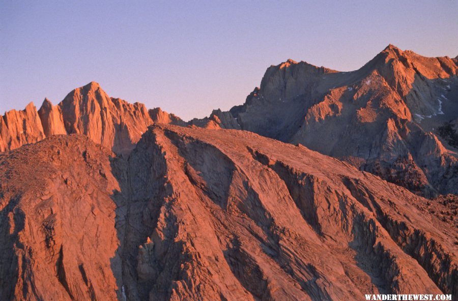 Mt Whitney (left) at Sunrise