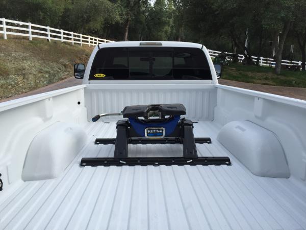 My new hitch and white sprayed bedliner