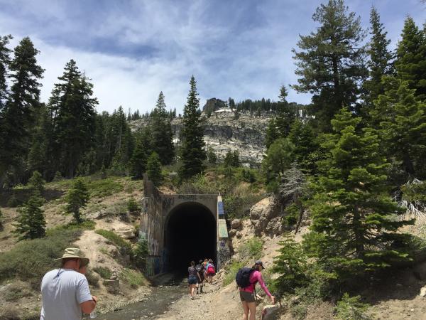 Old abandoned train tunnels built in the 1800's to cross the Sierra Nevadas