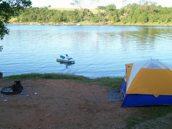 Old school camping before my Jayco. My Waverunner in the background.