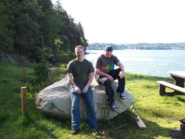 Our boys, David & Ryan, on a geo-camping trip.