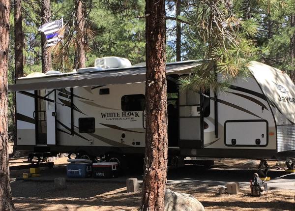 Our campsite at Stampede reservoir/Logger campground