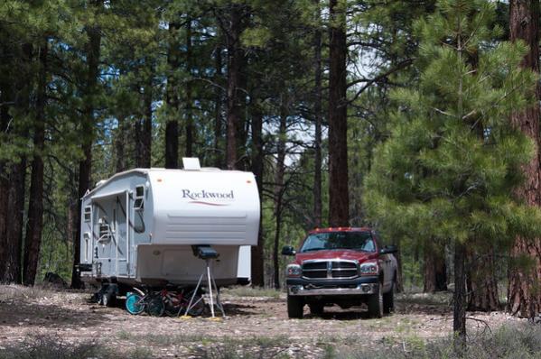 Our campsite in Kaibab National Forest on the North Rim of the Grand Canyon.