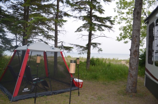 Our campsite on Lake Michigan at Wilderness State Park