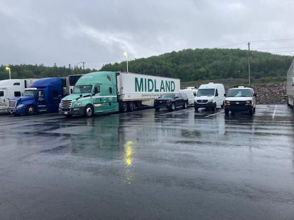 Our first night on the road we pulled into a truck stop. It is common in the Maritimes for RV’s to spend a night there, no charge. Some offer RV dump 