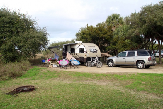 Our first site.  Ocean was on one side and a marsh behind us.  There was a lot of wild life.