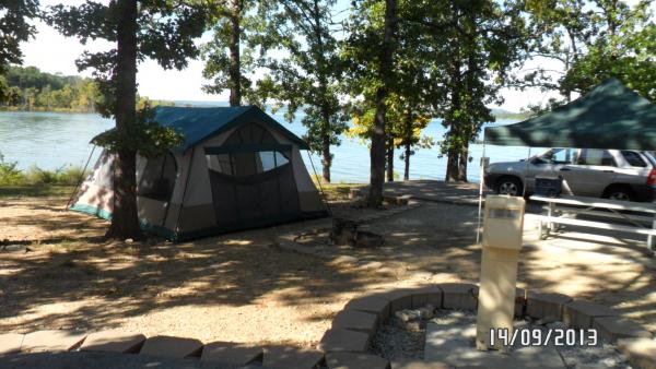 Our tent at a nearby site set up for the sister-in-law visiting from Texas.