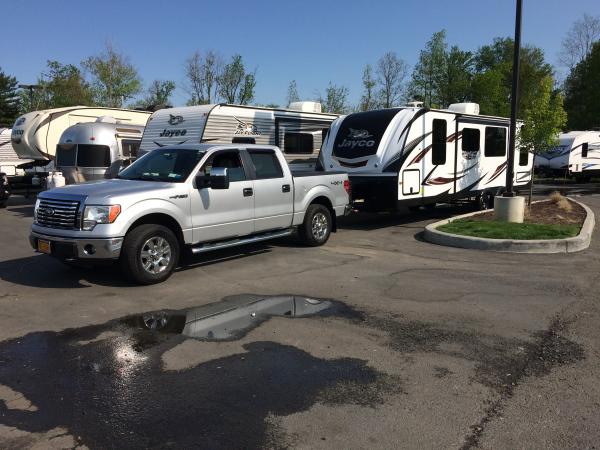 Pickup day in Albany, NY. With our F-150 tow vehicle.