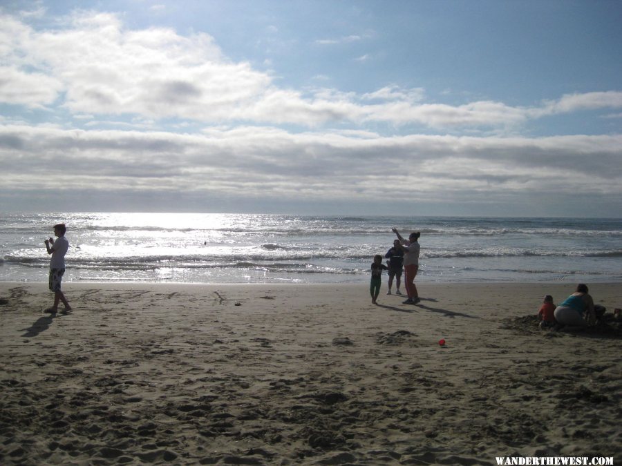 Playing on the beach