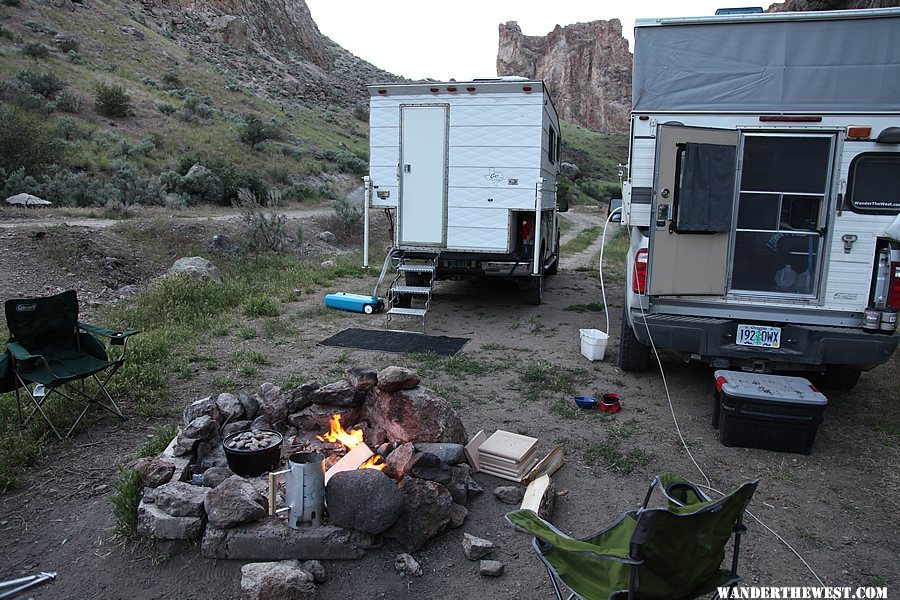 Primitive camping at Succor Creek