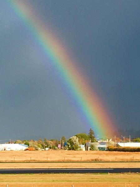 Rainbow as seen from Motorhome in Polson MT