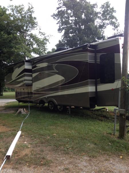 Rv out of garage to dry in sun