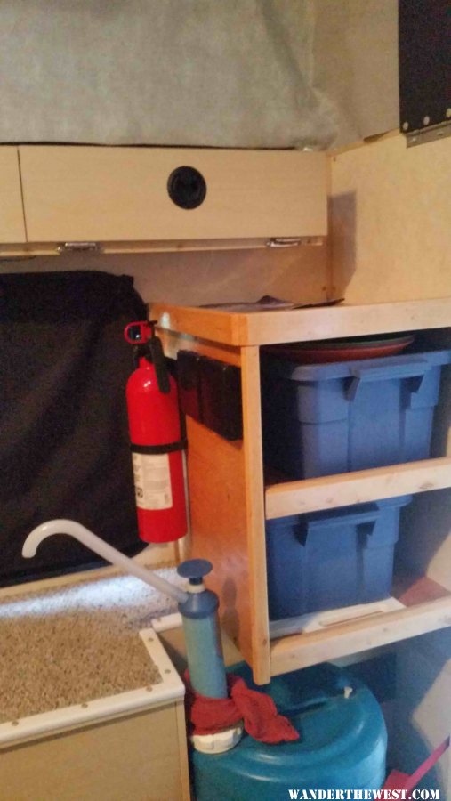 Shelf unit,  cup holders, water container