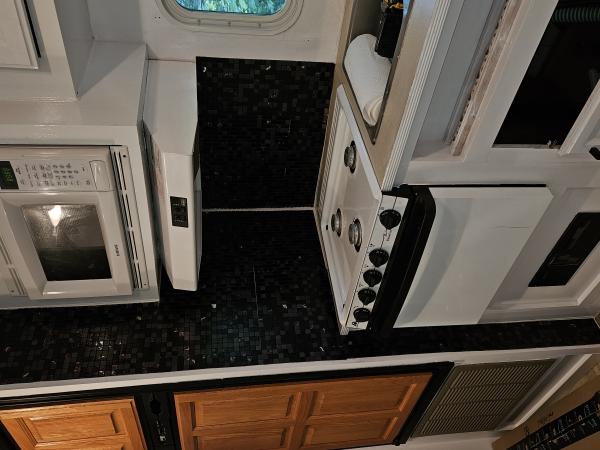 Sideway - Kitchen view after painting and backsplash applied