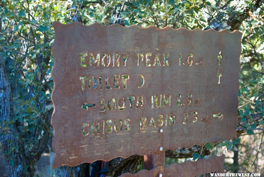 Sign on Emory Peak Trail