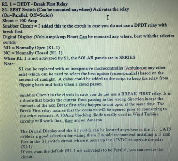 SOLAR   Series   Parallel Selector Circuit   Notes 3