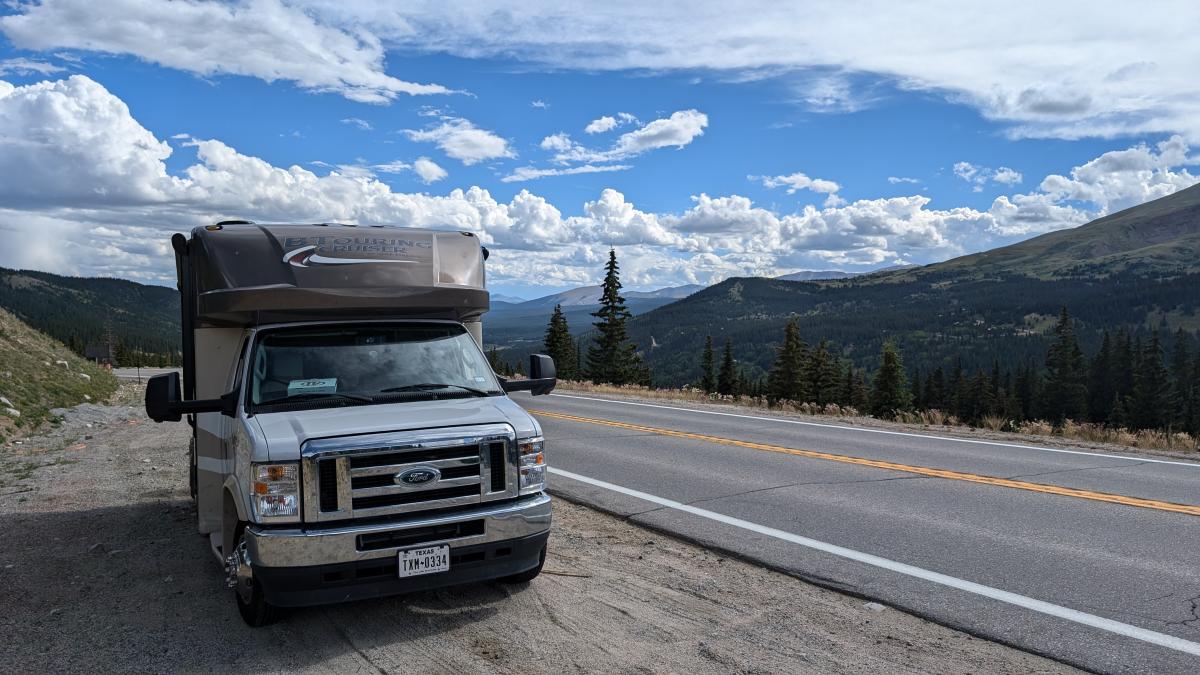 Somewhere in Colorado.  Mind your lotions when you go over 10k in elevation!