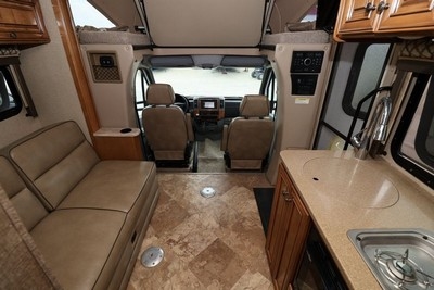 Sprinter with overhead bunk/ladder, jackknife sofa, twin beds that convert to king and dry bath