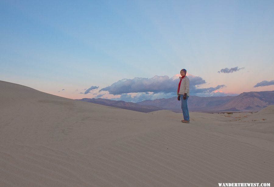 Susan radiant upon the Saline Dunes