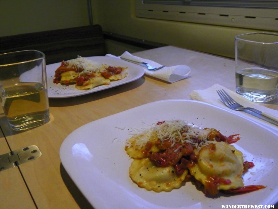 Sweet pepper Stuffed ravioli with spicy tomato/Pepper sauce