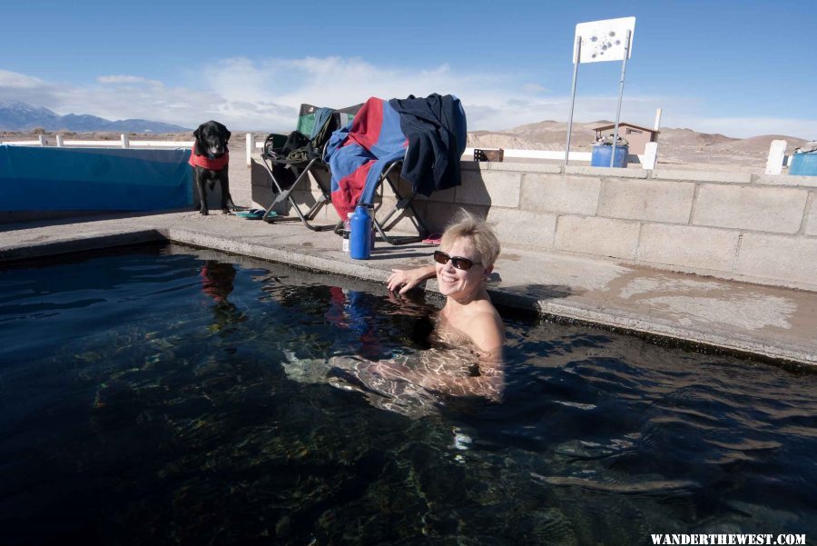 Taking a soak at Fish Lake Valley HS