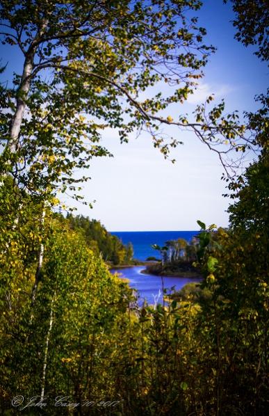 Temperance River looking from Falls to Lake Superior; Lake Superior, MN