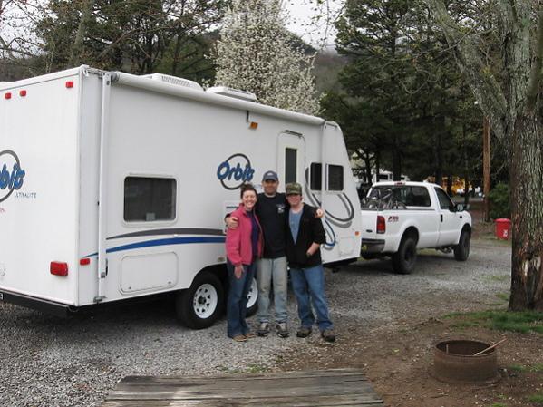 The kids and I at the Raccoon Mtn Campgrounds