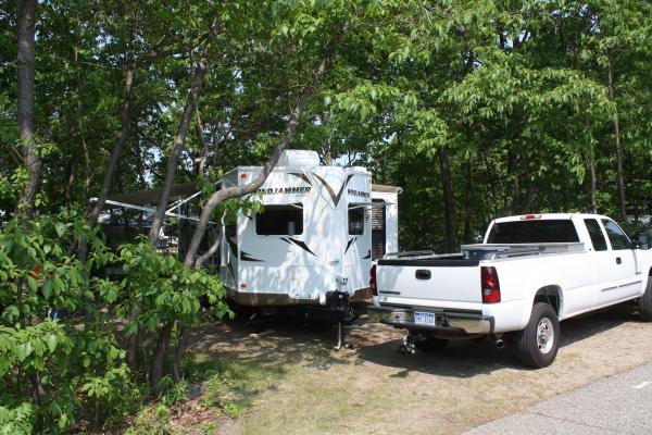 The maiden voyage.  Memorial Day Weekend 2012 at Van Buren S.P., South Haven, Michigan.  Imagine my joy when the first spot I ever backed into was so 