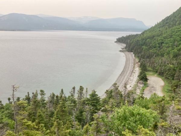 The park is right on the ocean. View hiking the Captain Cook Trail