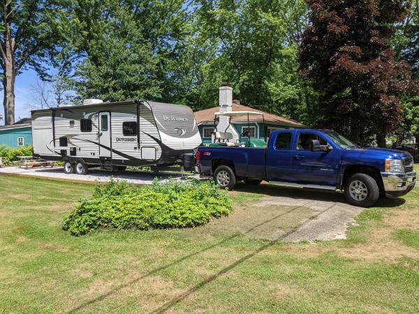 This is my '13 3500HD with the golf cart & camper.