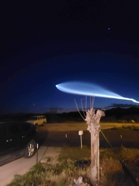 This rocket launched out of Vandenberg, CA, around 7pm PST. Quite the site from a launch point almost 600 miles away!