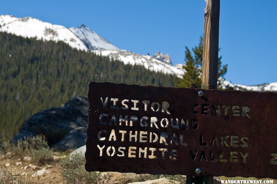 Trail Sign Tuolumne Meadows