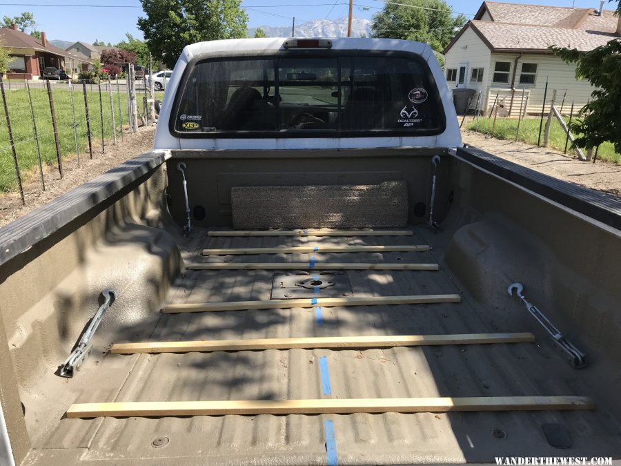 Truck bed with 1x2 slats