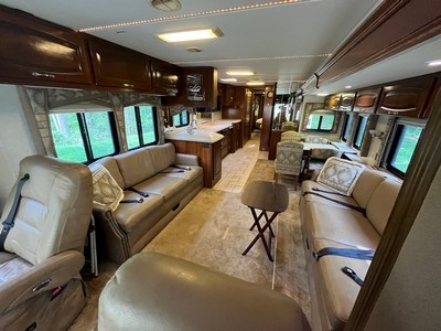 Twin Sofas in Distressed Leather with Huge Galley