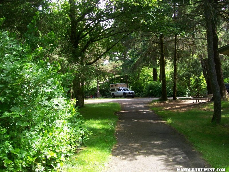 Typical campsite at Ft. Stevens.