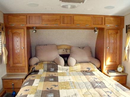 Typical Rockwood 5th wheel bedroom layout.