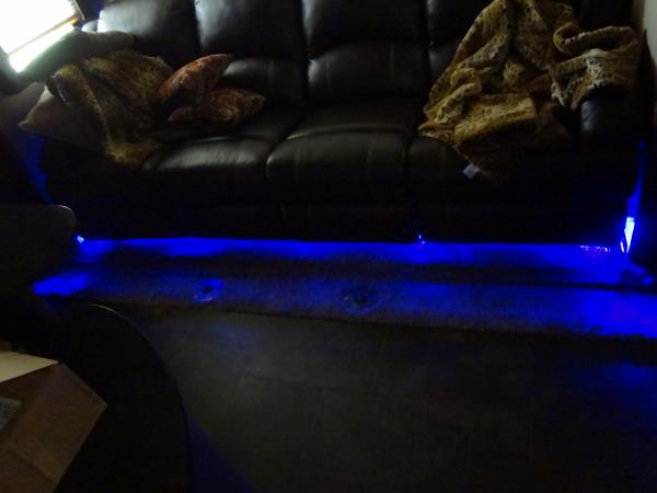 Under couch blue led's