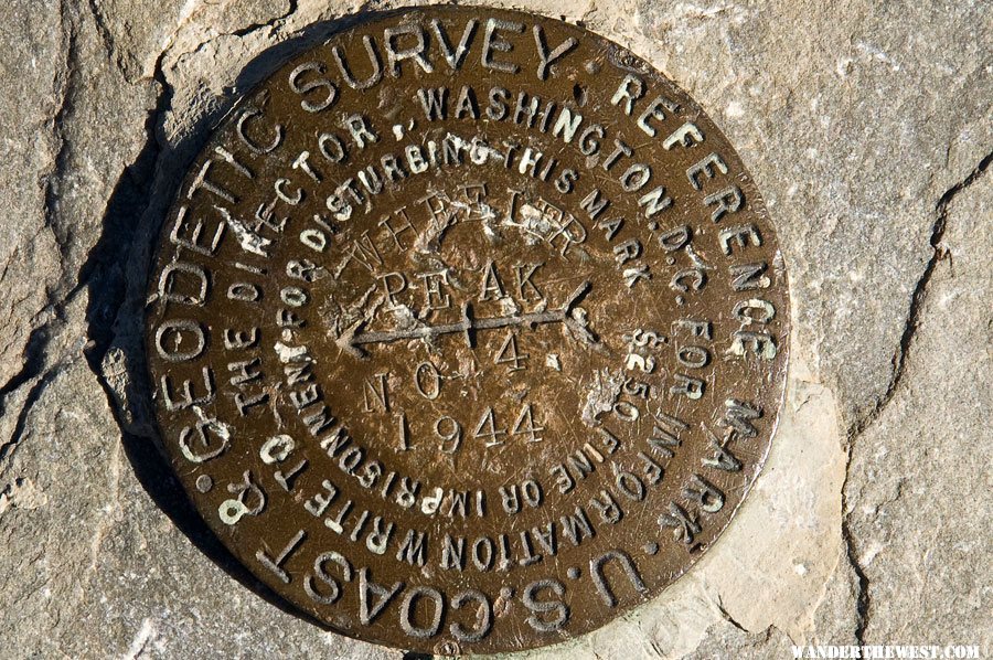 VABM on the summit of Wheeler Peak