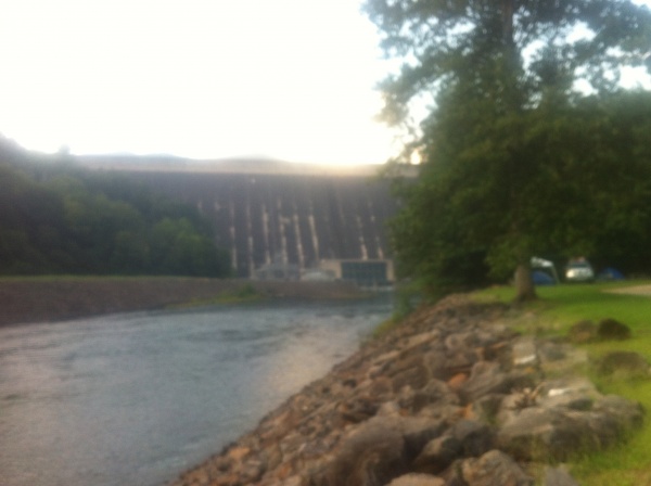 View of Fontana Dam from Camp Site