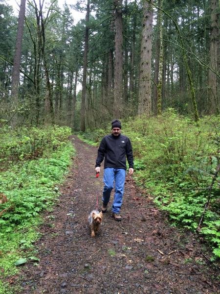 Walking the trails with Coco, Ainsworth SP, OR