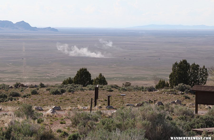 Watching artillery rounds explode at Simpson Springs campground