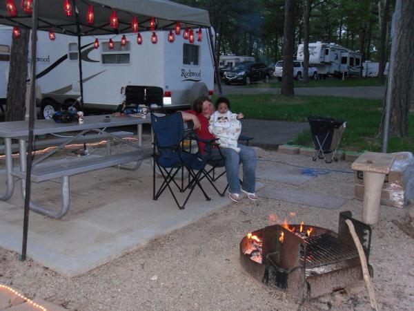 Wife & grandbaby enjoying the campfire.