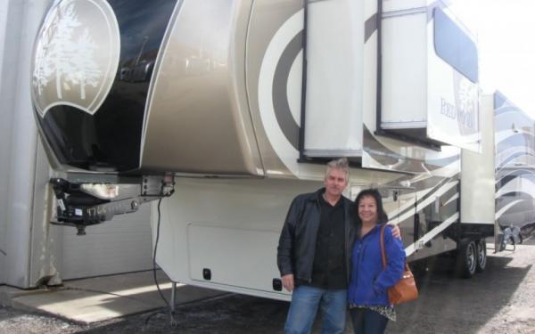 Windish RV picture. Our very first picture with our new second home at the dealership.