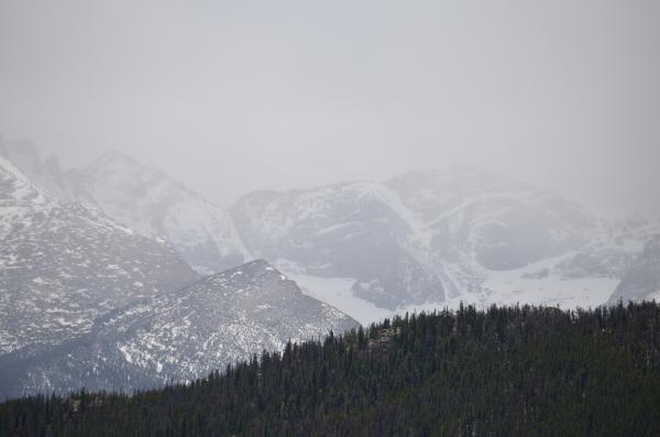 Winter storm moving in at Rocky Mountain National Park