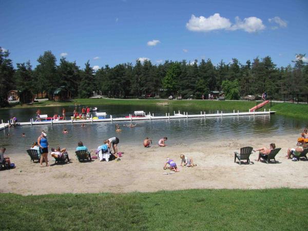 Yogi Bear campground in North Java N.Y. The man made lake and beach area.