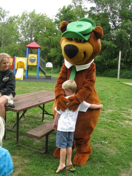 Yogi Bear is great at giving hugs!